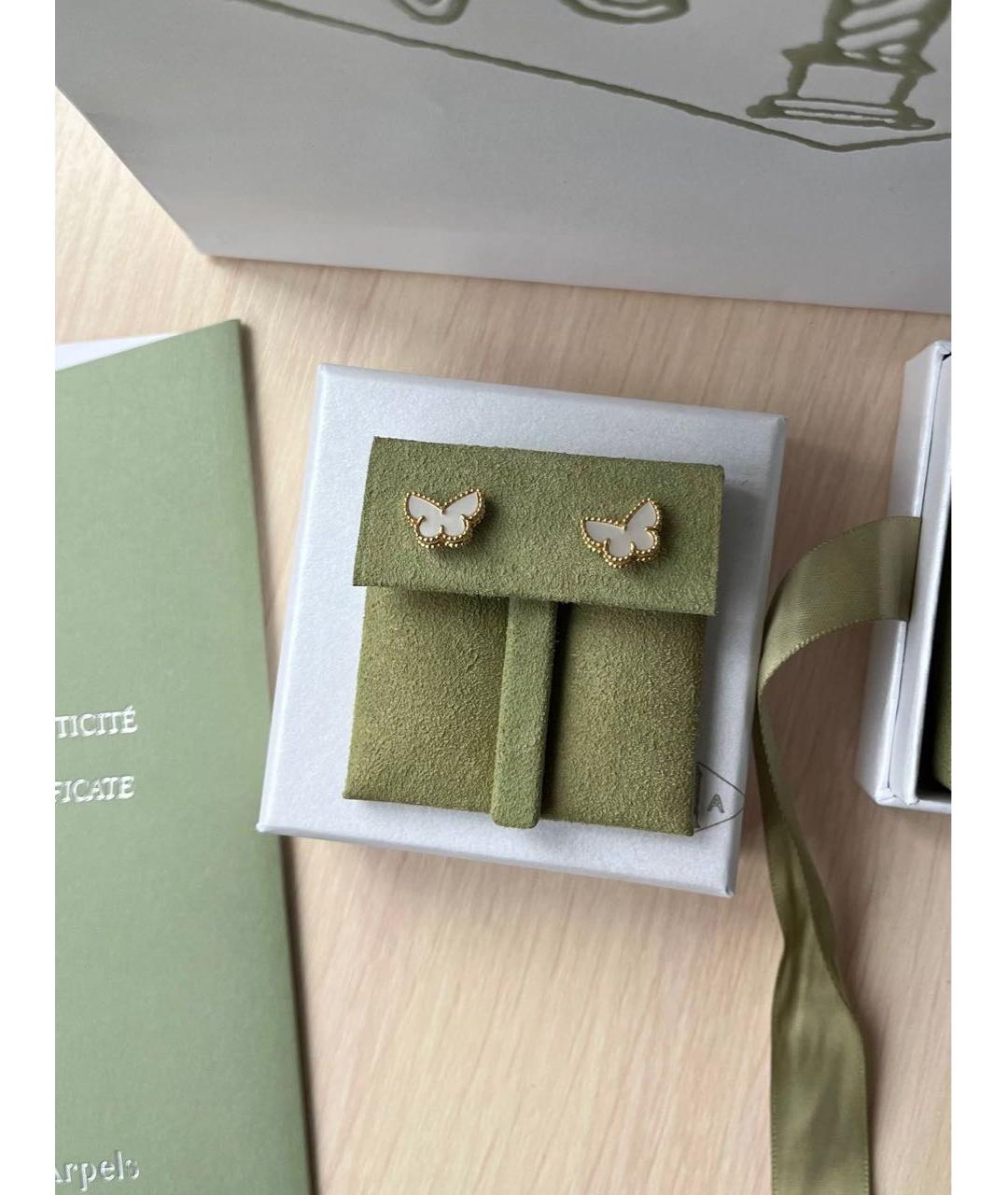 VAN CLEEF & ARPELS Белые серьги из желтого золота, фото 2
