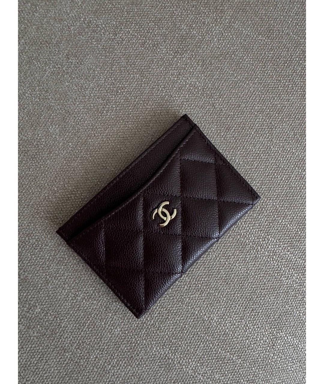CHANEL Бордовый кожаный кардхолдер, фото 4