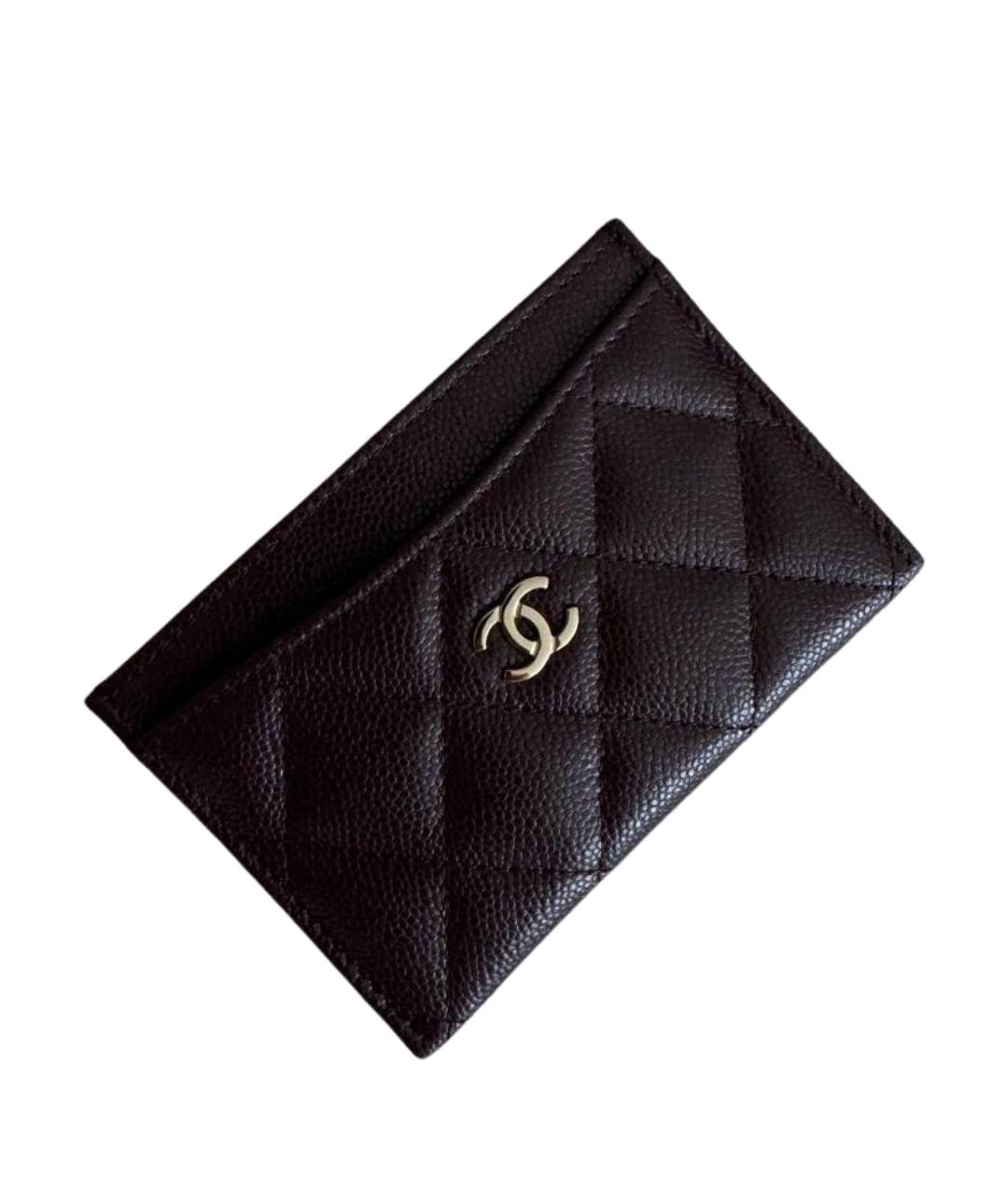 CHANEL Бордовый кожаный кардхолдер, фото 1
