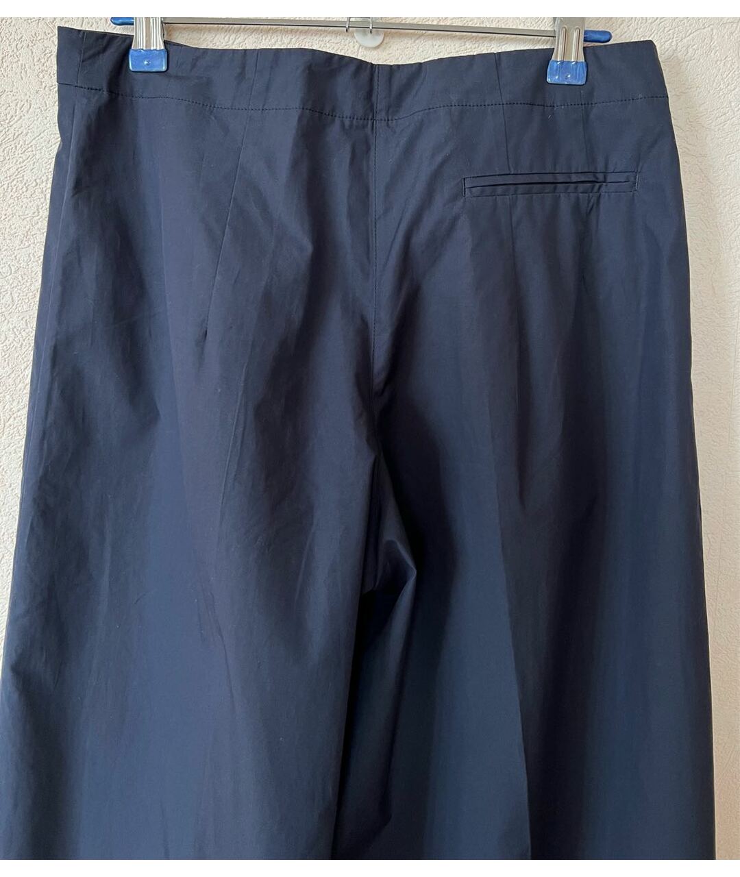 JIL SANDER Синие хлопковые прямые брюки, фото 6