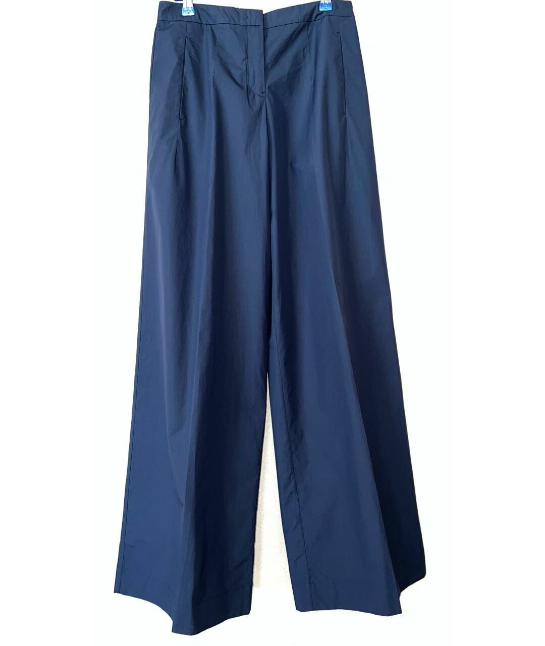 JIL SANDER Синие хлопковые прямые брюки, фото 1