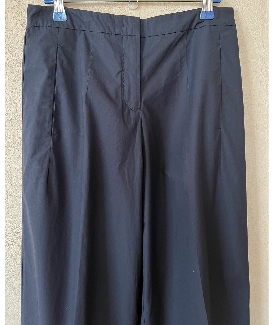 JIL SANDER Синие хлопковые прямые брюки, фото 5