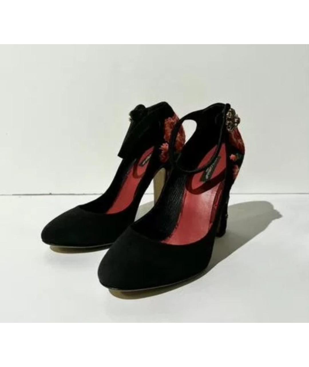 DOLCE&GABBANA Черные замшевые туфли, фото 5