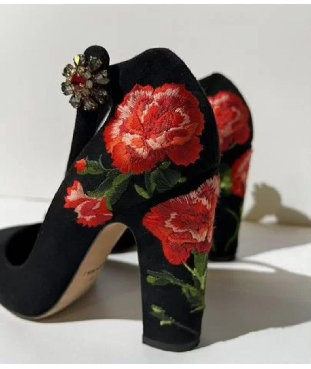 DOLCE&GABBANA Черные замшевые туфли, фото 4