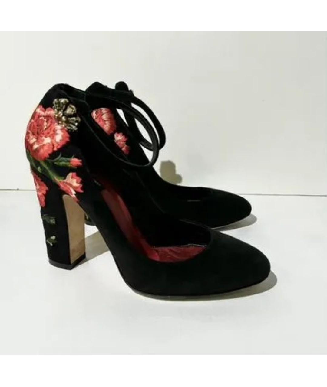 DOLCE&GABBANA Черные замшевые туфли, фото 2