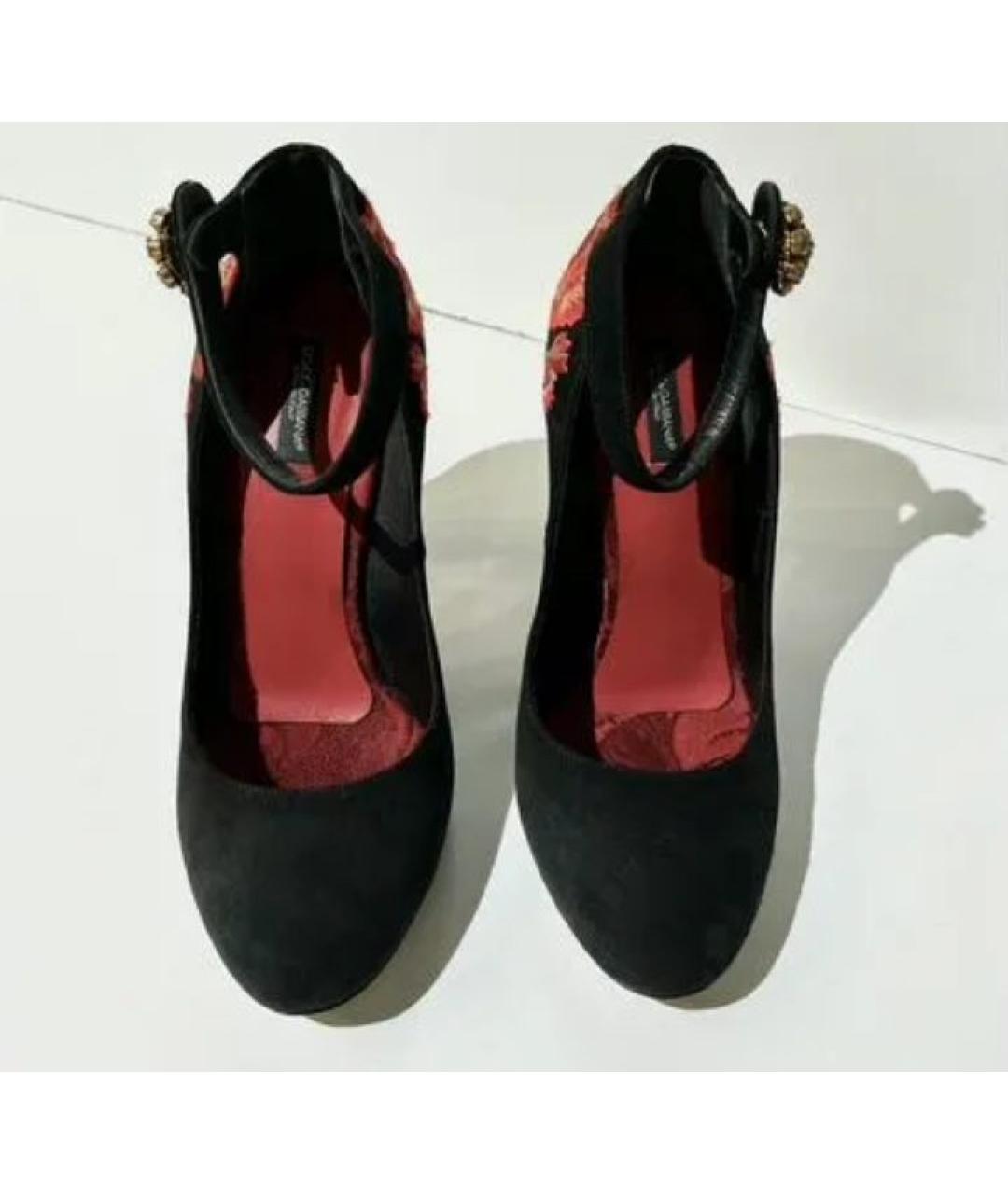 DOLCE&GABBANA Черные замшевые туфли, фото 9