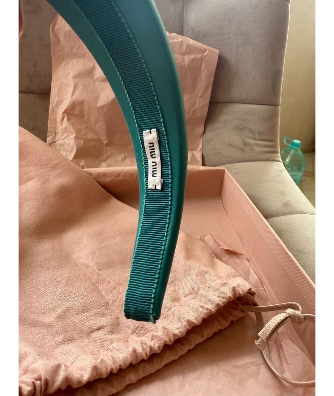 MIU MIU Бирюзовый ободок, фото 3