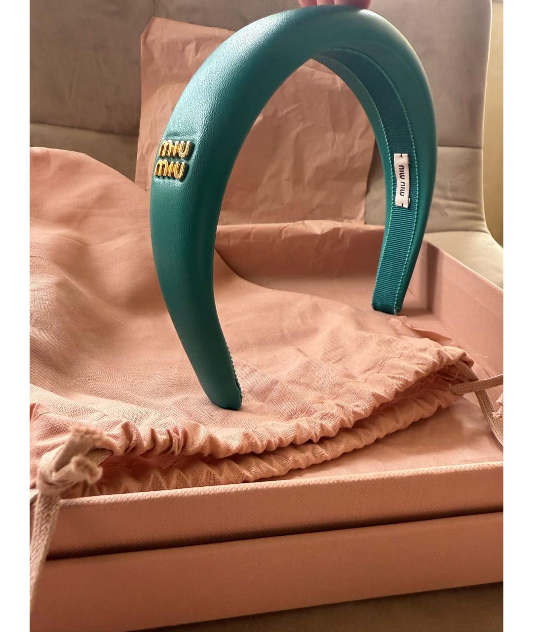 MIU MIU Бирюзовый ободок, фото 5