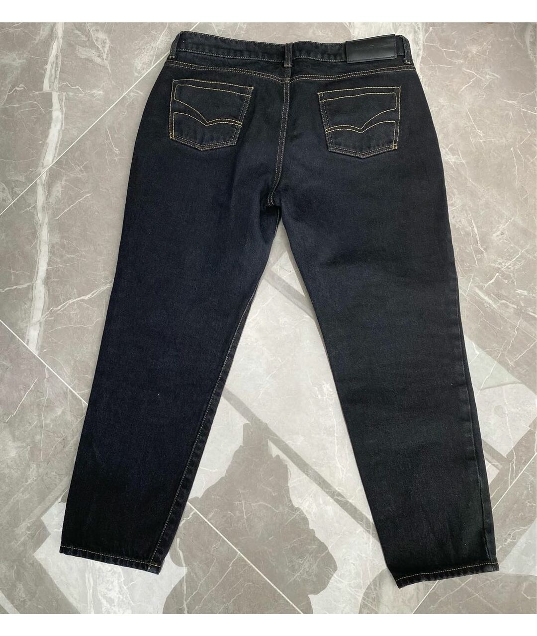 SALVATORE FERRAGAMO Черные хлопковые прямые джинсы, фото 2