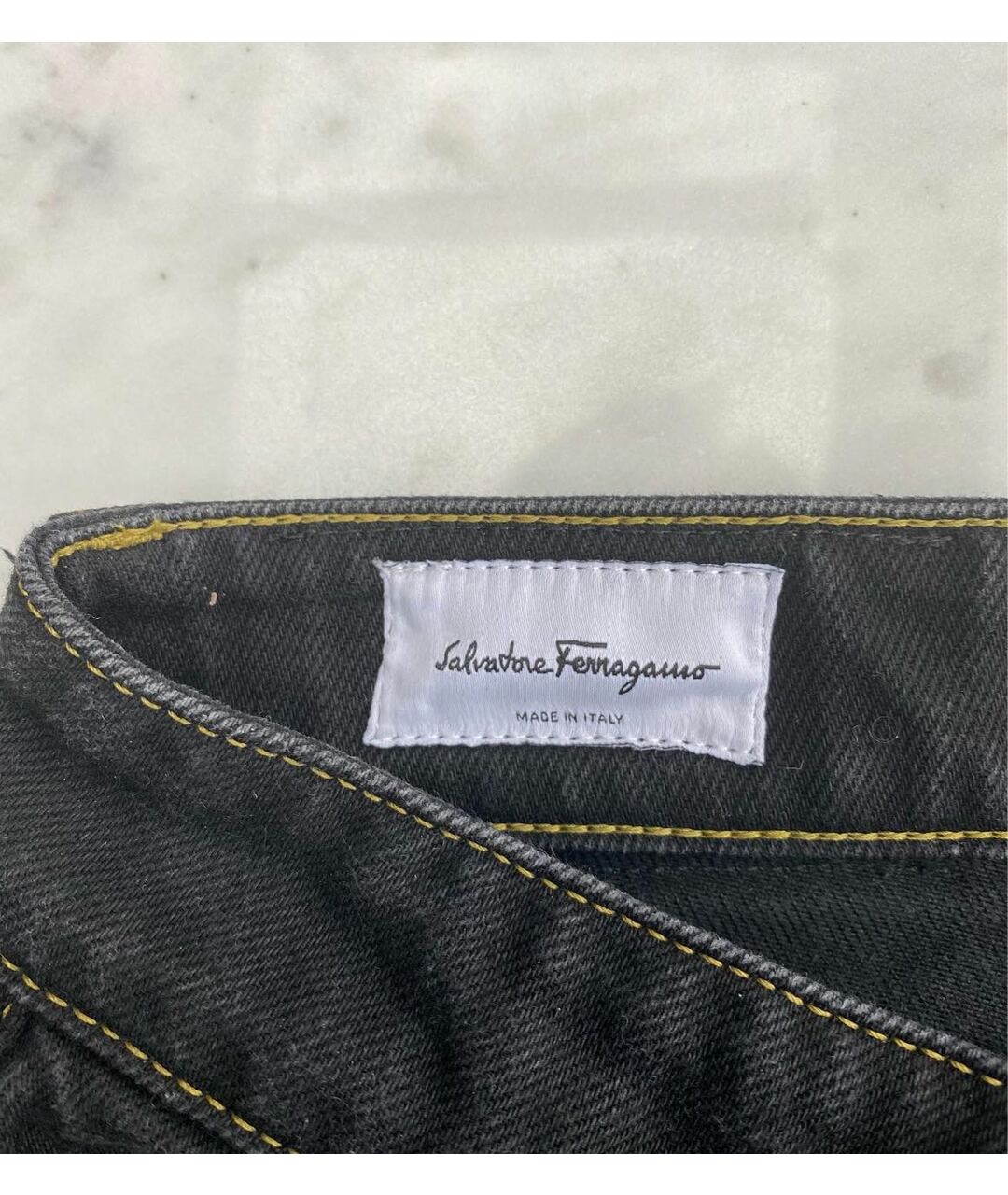 SALVATORE FERRAGAMO Черные хлопковые прямые джинсы, фото 4