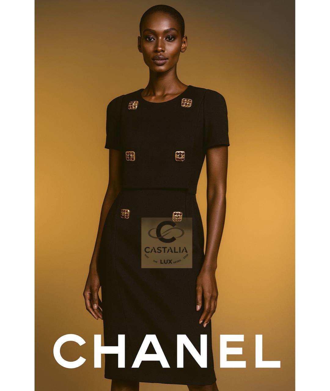 CHANEL Черное шерстяное коктейльное платье, фото 8