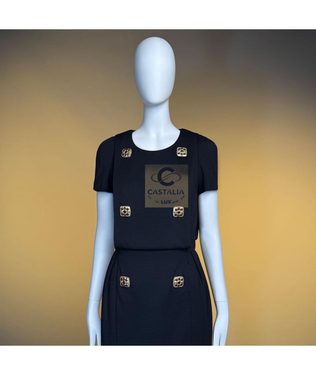 CHANEL Черное шерстяное коктейльное платье, фото 4