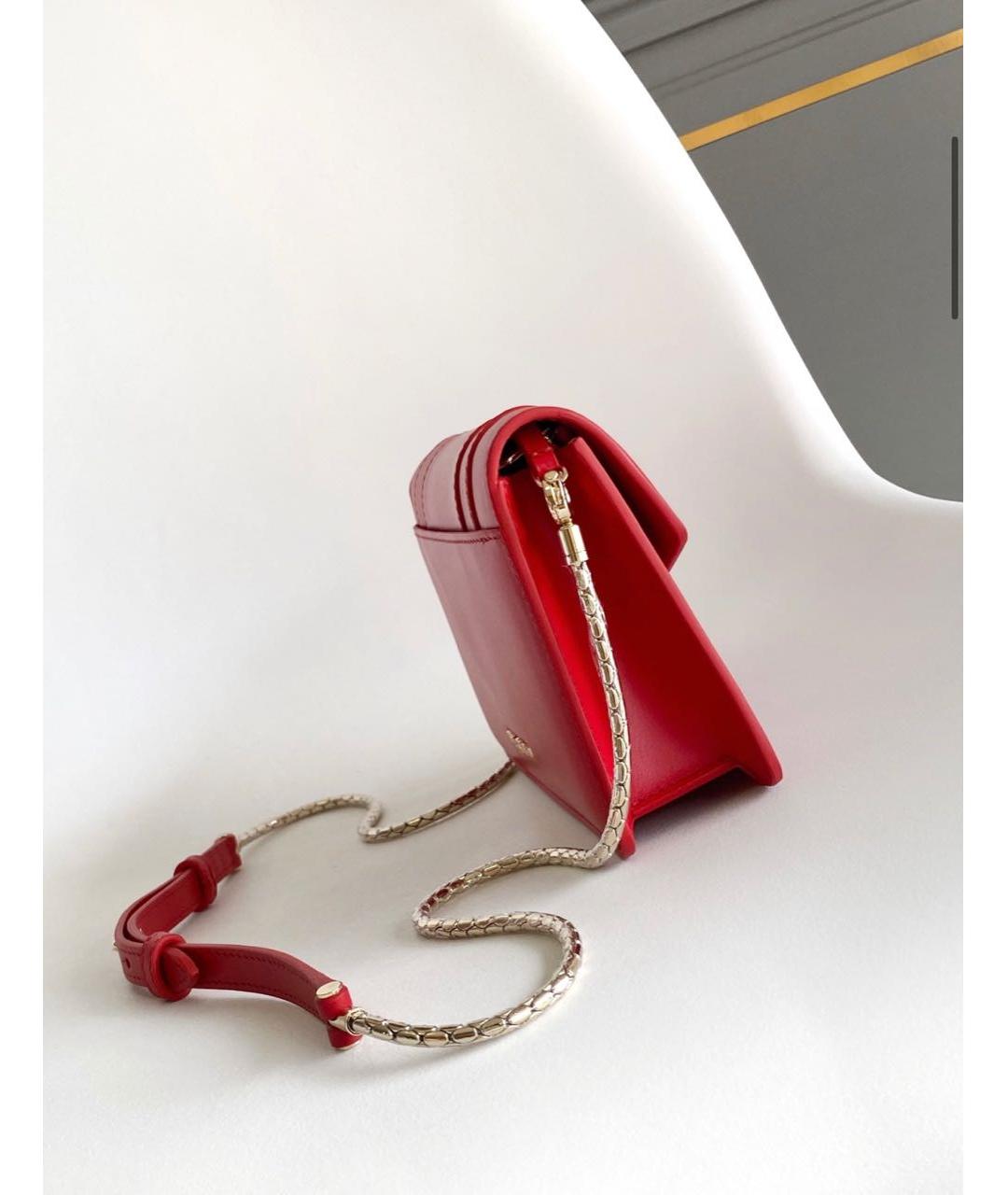 BVLGARI Красная кожаная сумка через плечо, фото 2