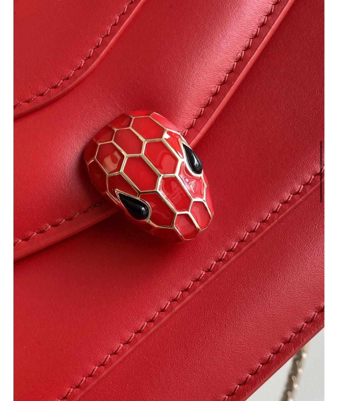 BVLGARI Красная кожаная сумка через плечо, фото 5