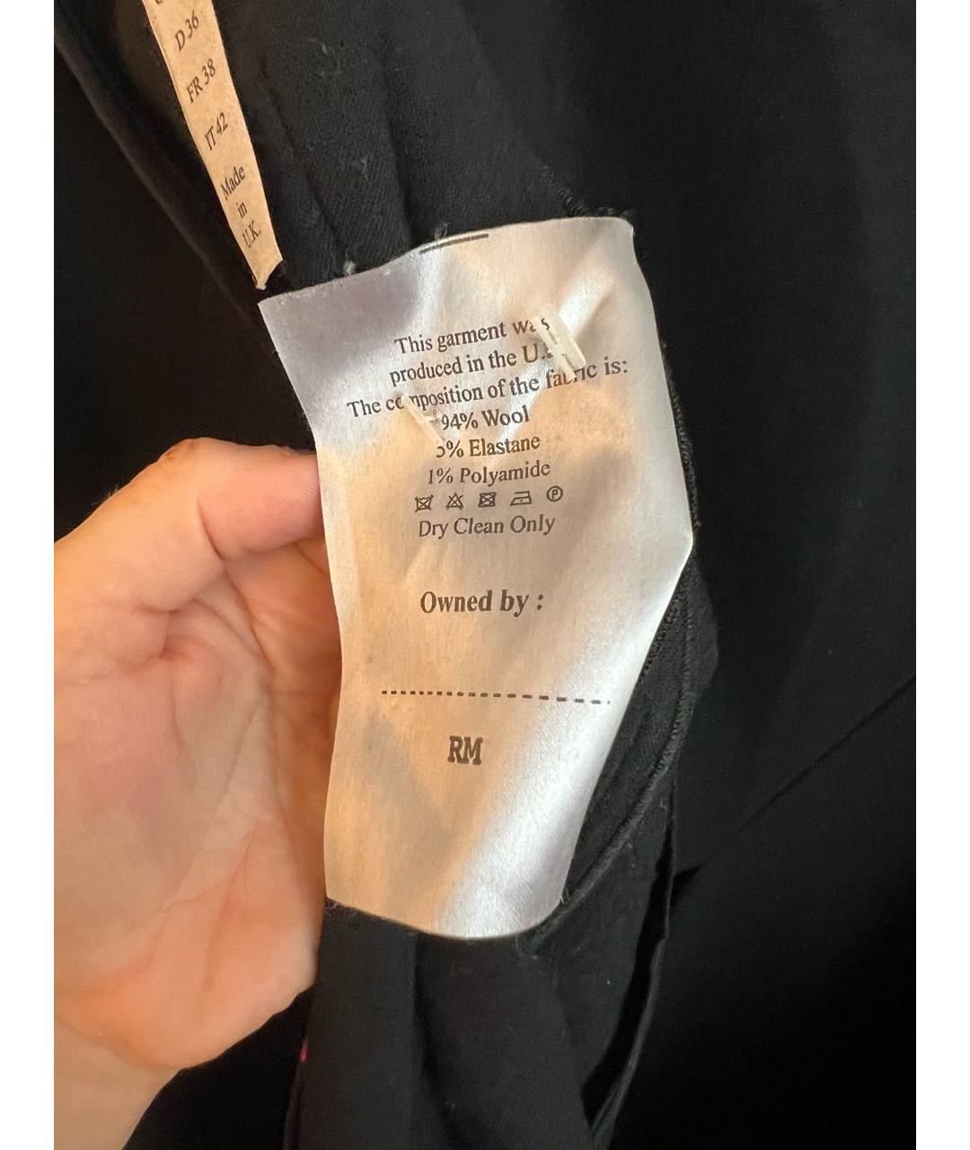 ROLAND MOURET Черное шерстяное повседневное платье, фото 4