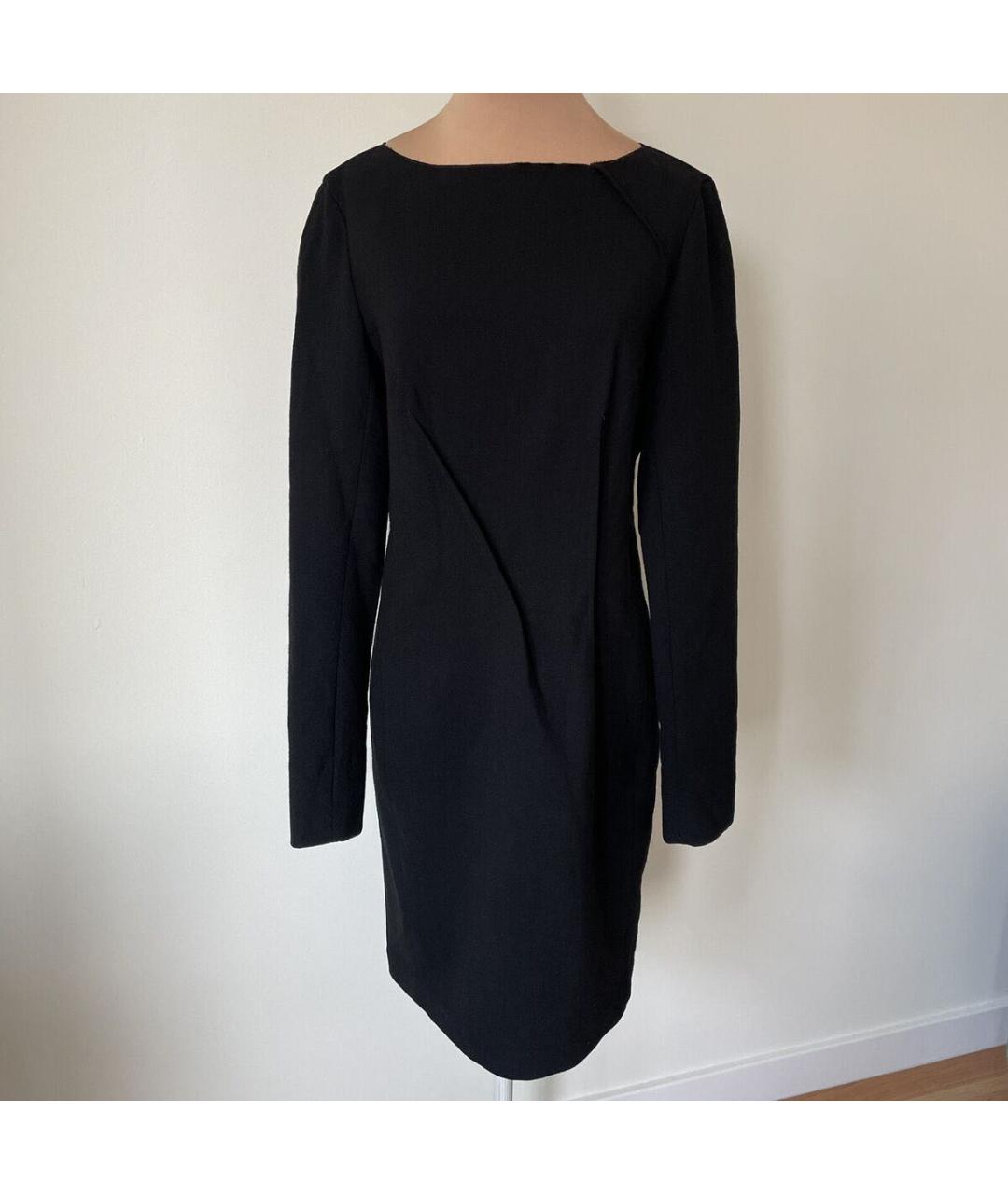 ROLAND MOURET Черное шерстяное повседневное платье, фото 5