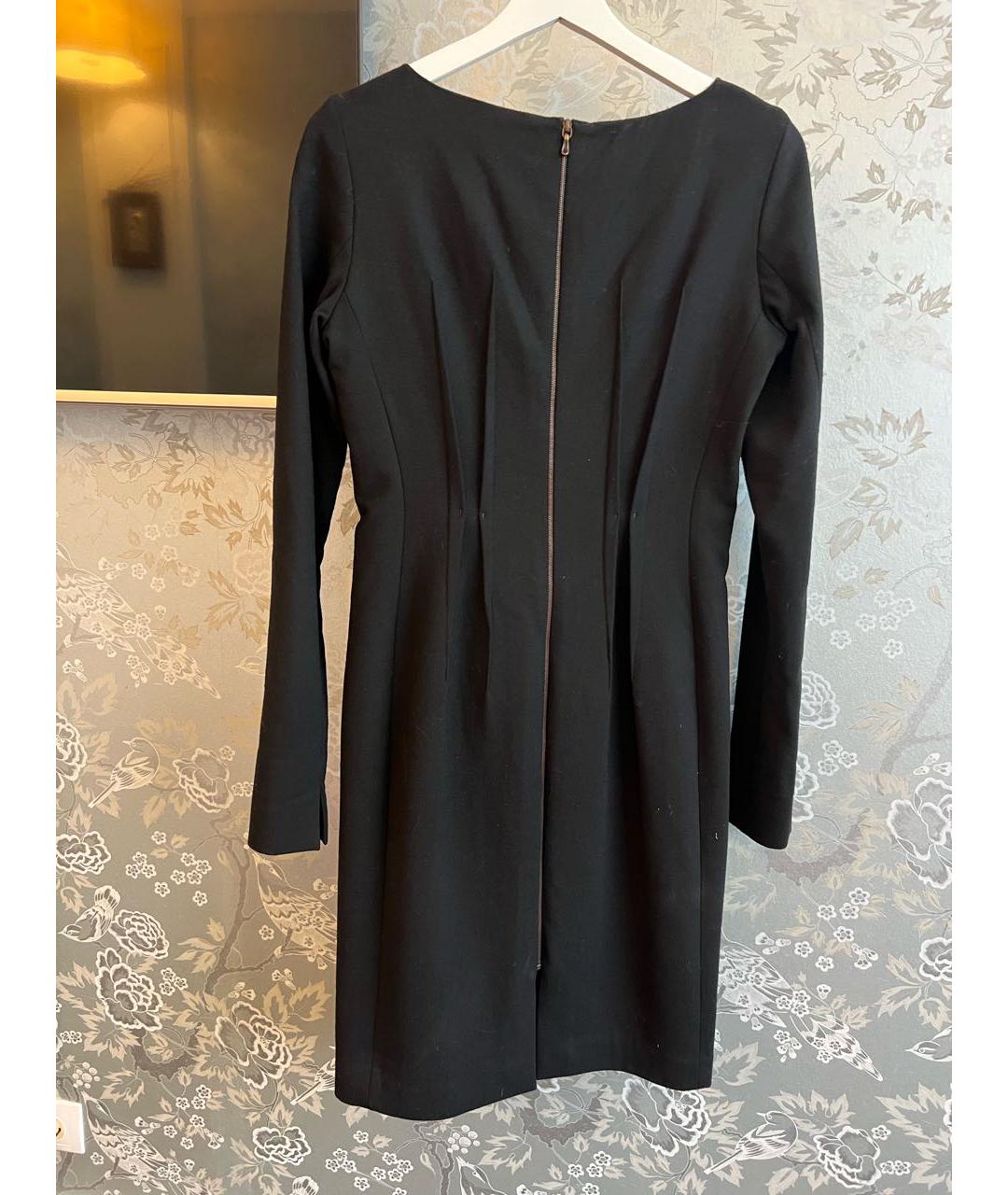 ROLAND MOURET Черное шерстяное повседневное платье, фото 2
