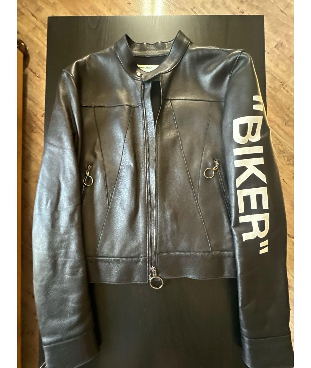 OFF-WHITE Черная кожаная куртка, фото 8