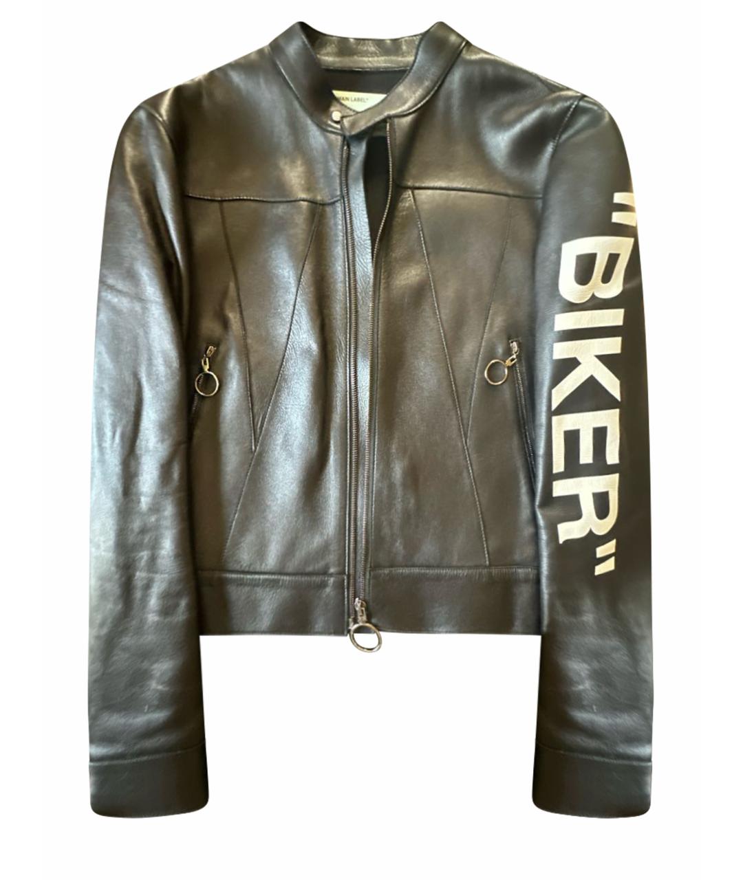 OFF-WHITE Черная кожаная куртка, фото 1