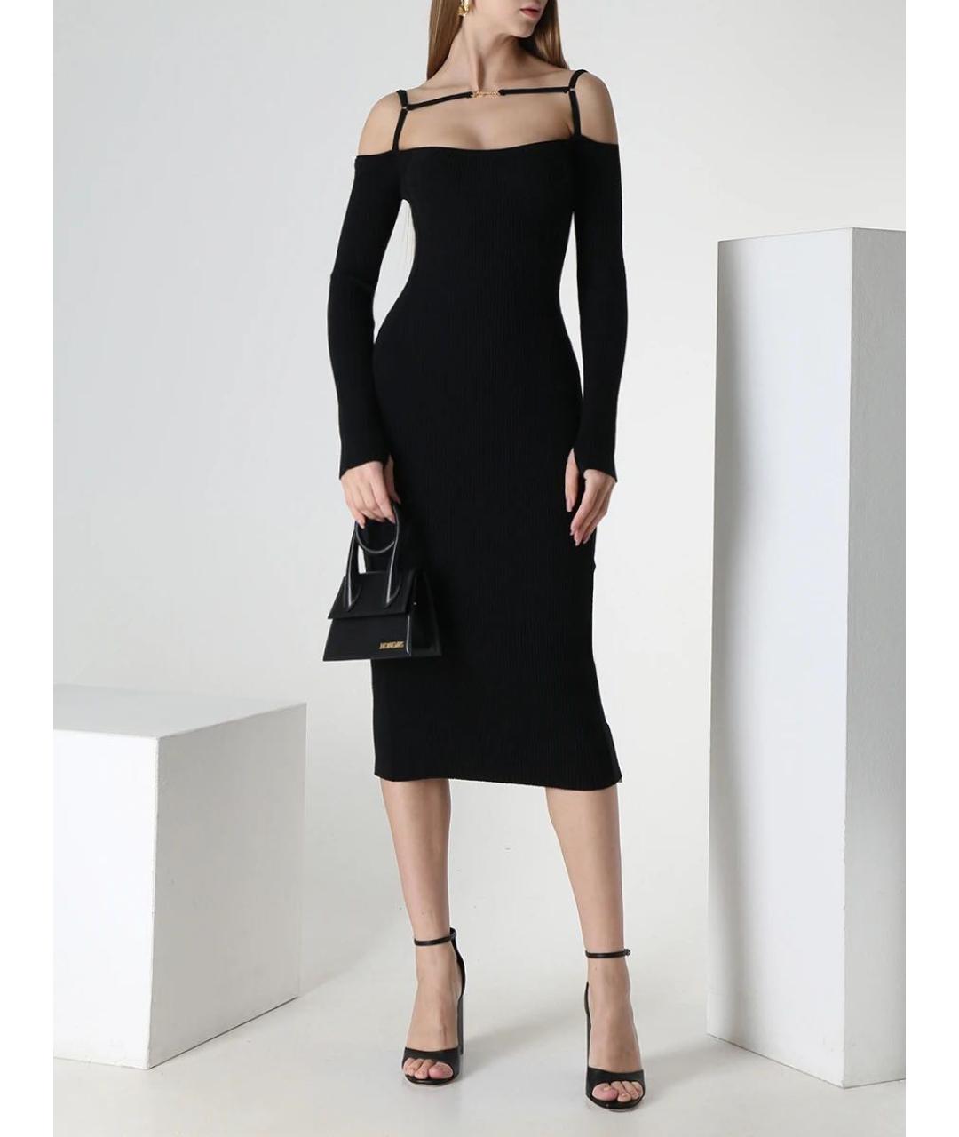 JACQUEMUS Черное вискозное повседневное платье, фото 2