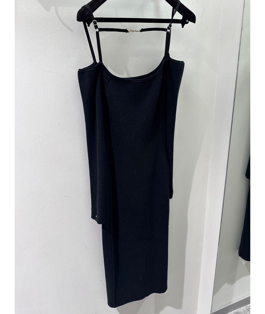 JACQUEMUS Черное вискозное повседневное платье, фото 6
