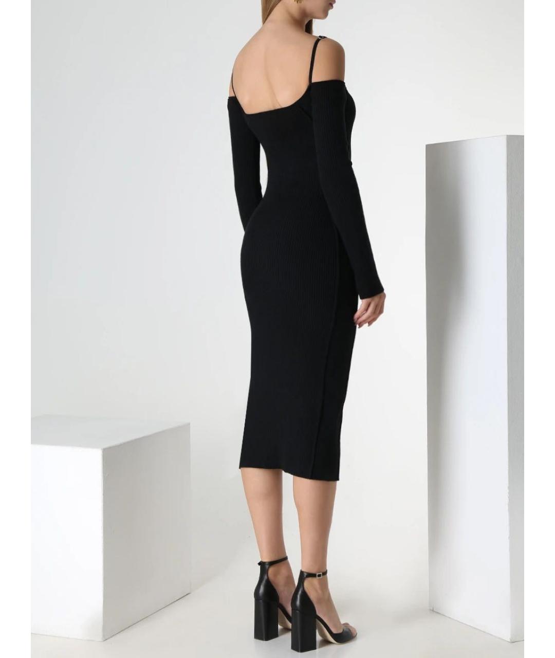 JACQUEMUS Черное вискозное повседневное платье, фото 3