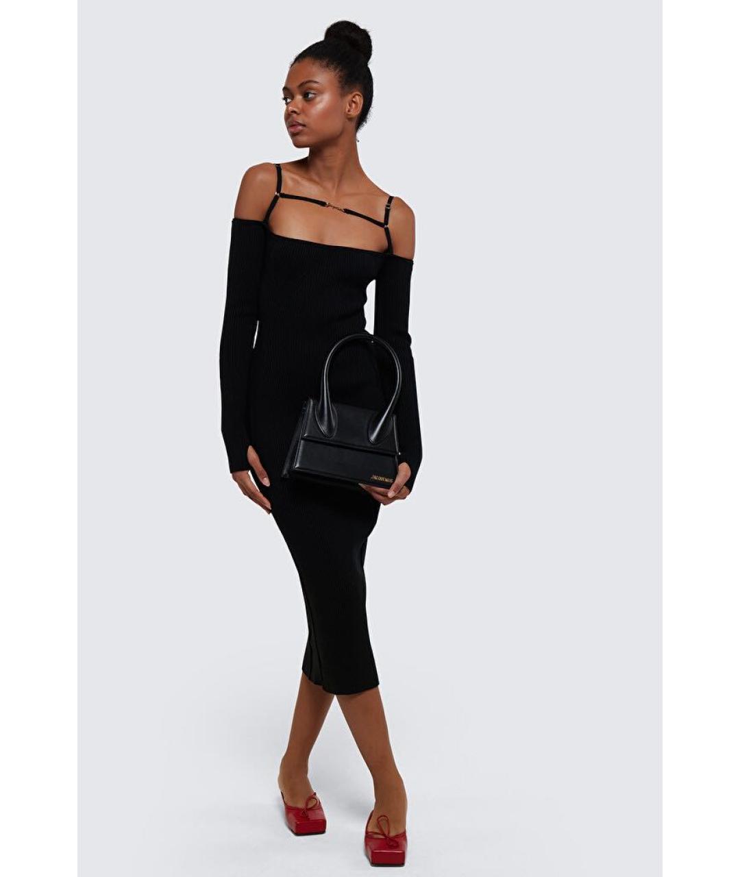 JACQUEMUS Черное вискозное повседневное платье, фото 4