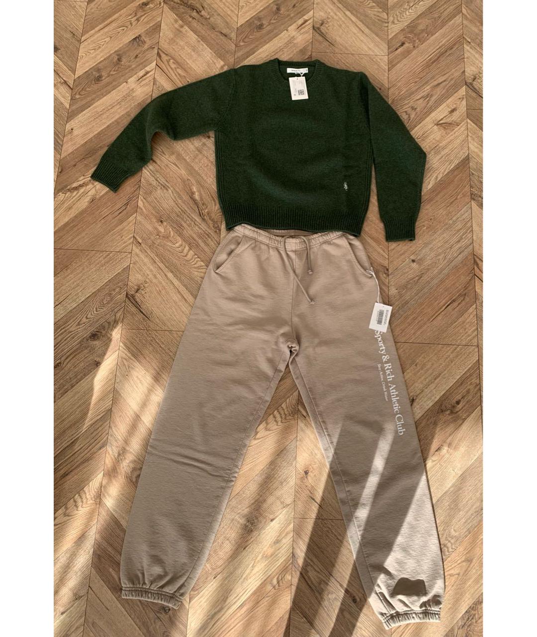 SPORTY AND RICH Бежевый хлопковый костюм с брюками, фото 4