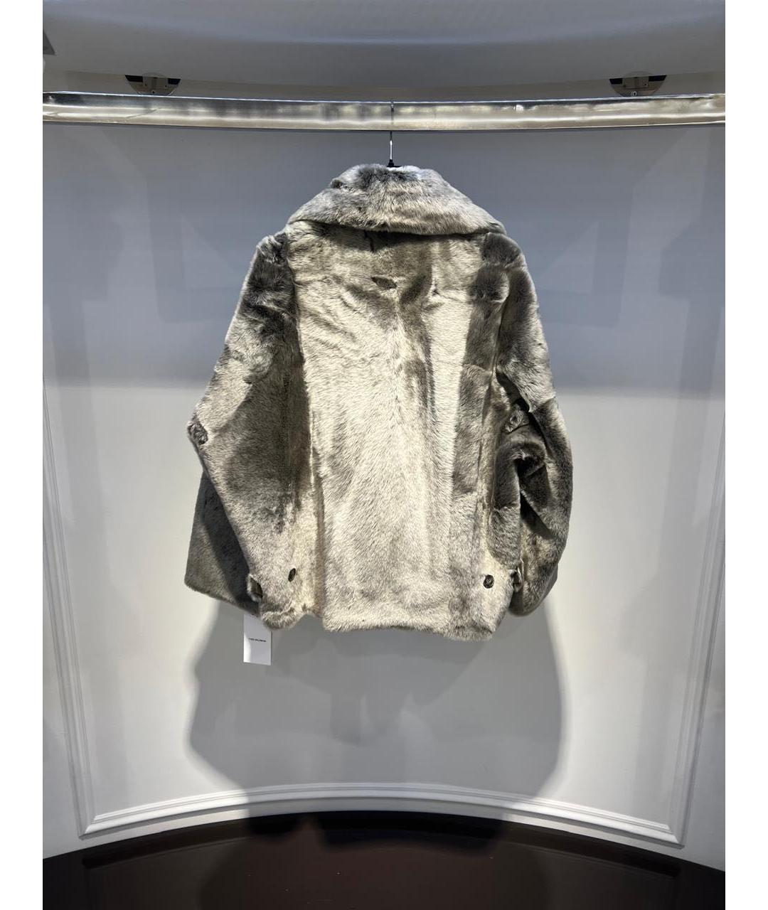 YVES SALOMON Серая шерстяная шуба, фото 3