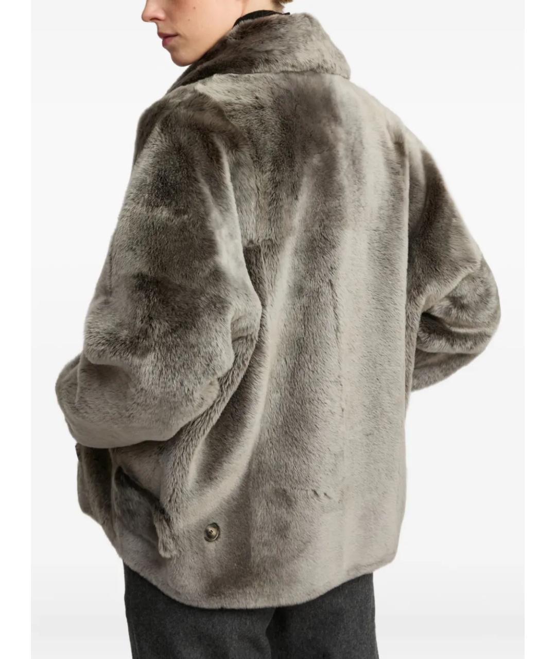 YVES SALOMON Серая шерстяная шуба, фото 6