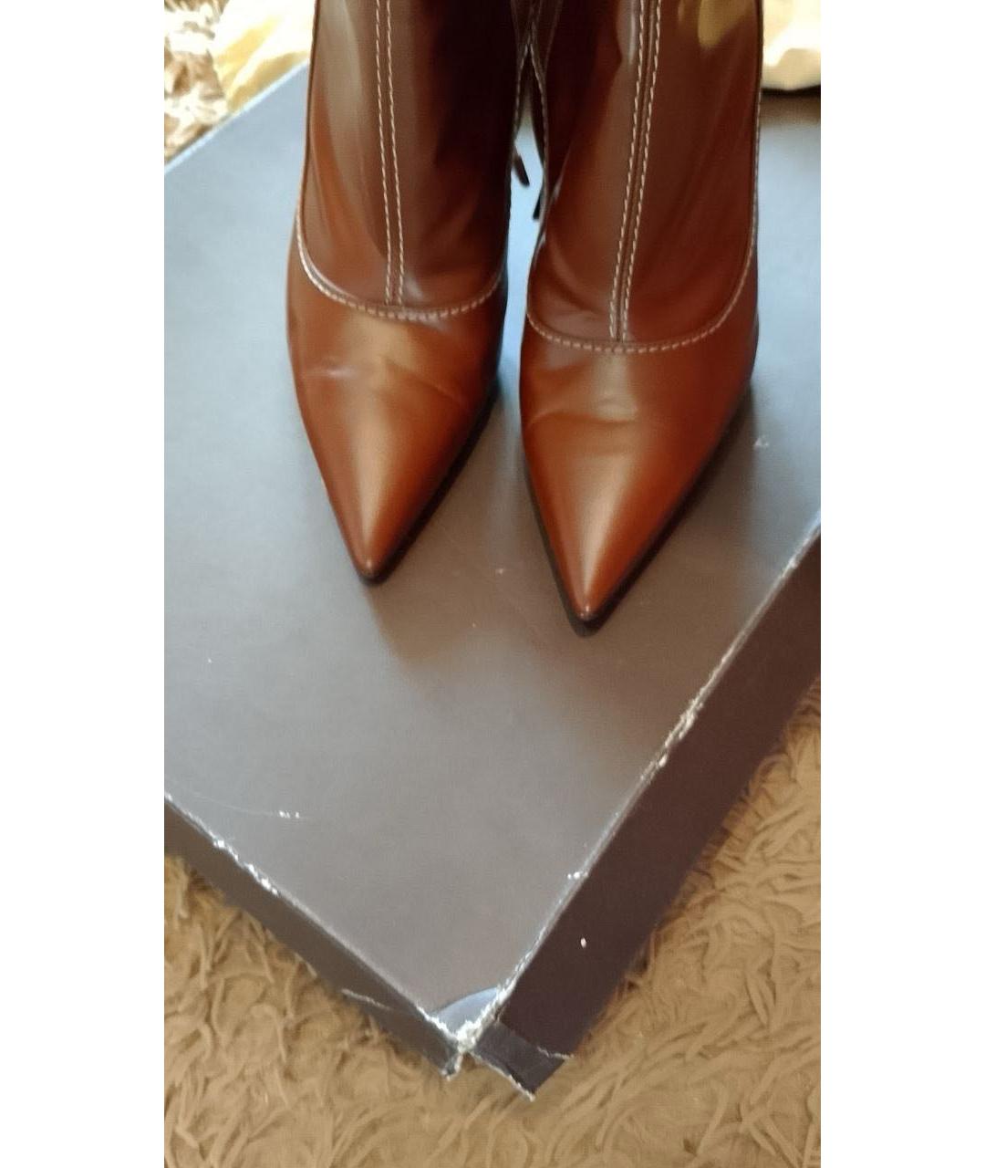 LOUIS VUITTON Бордовые кожаные сапоги, фото 3