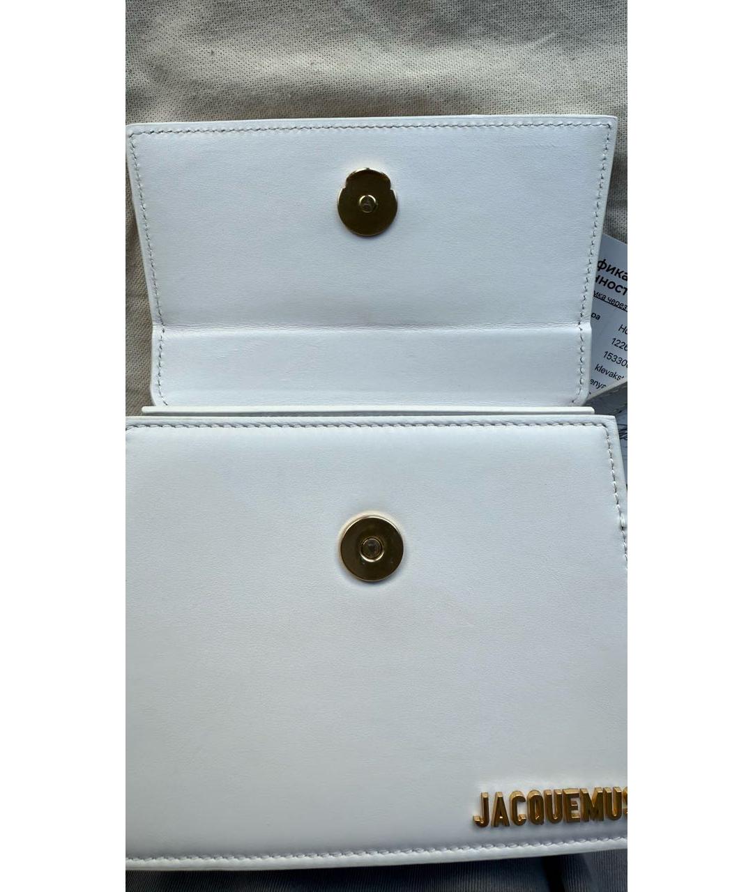 JACQUEMUS Белая кожаная сумка через плечо, фото 6