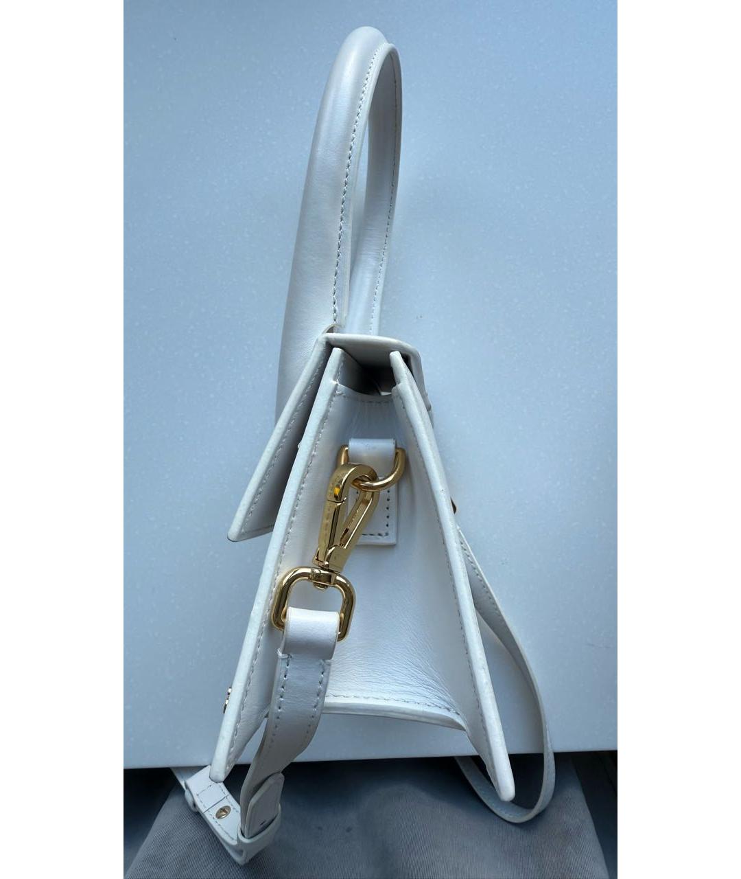 JACQUEMUS Белая кожаная сумка через плечо, фото 3