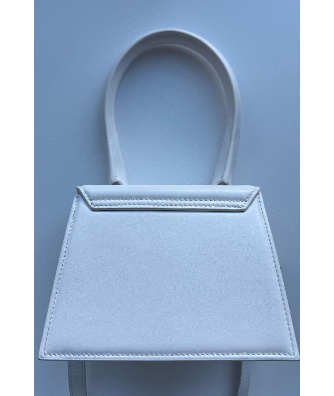 JACQUEMUS Белая кожаная сумка через плечо, фото 2
