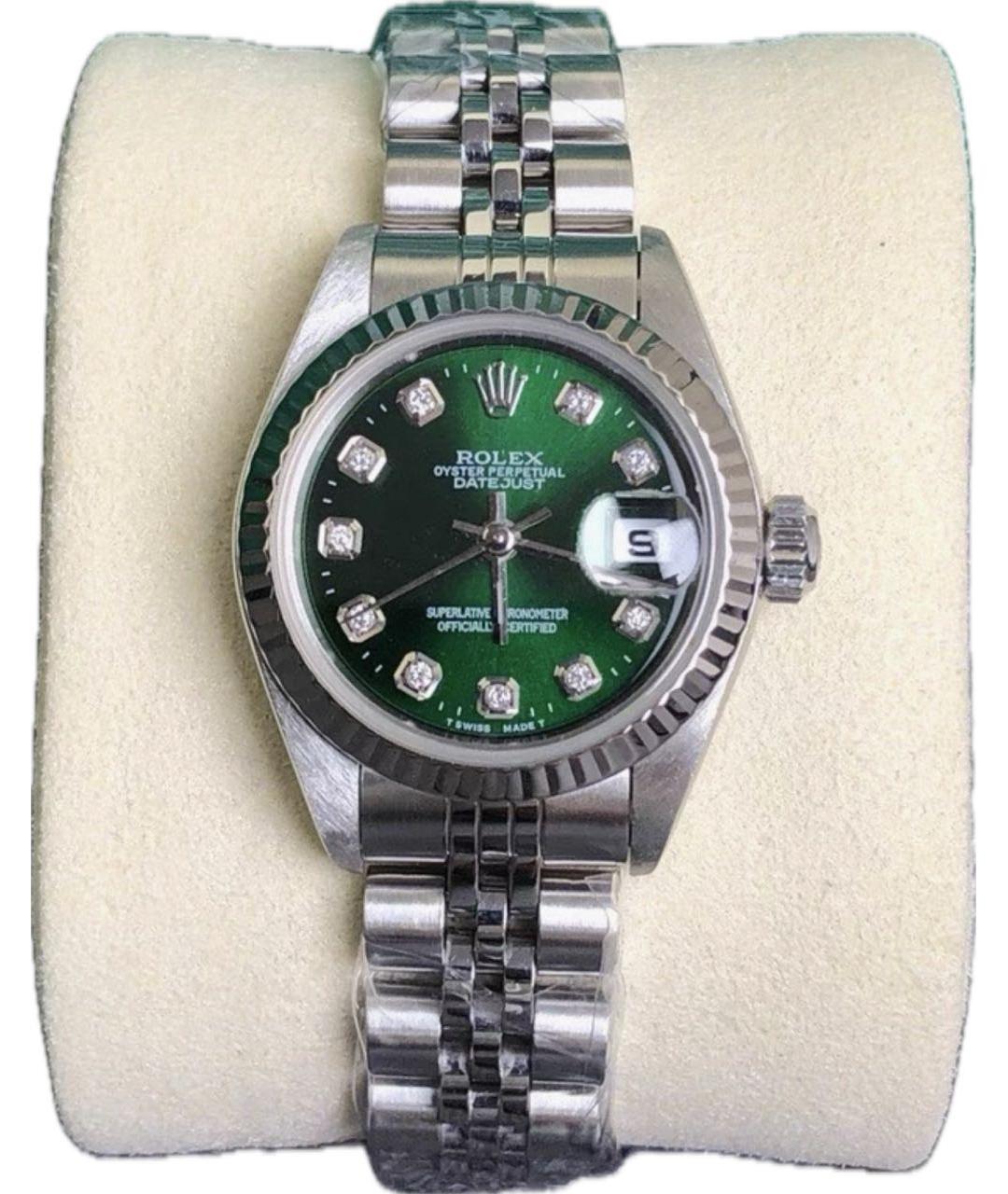 ROLEX Зеленые часы из белого золота, фото 7