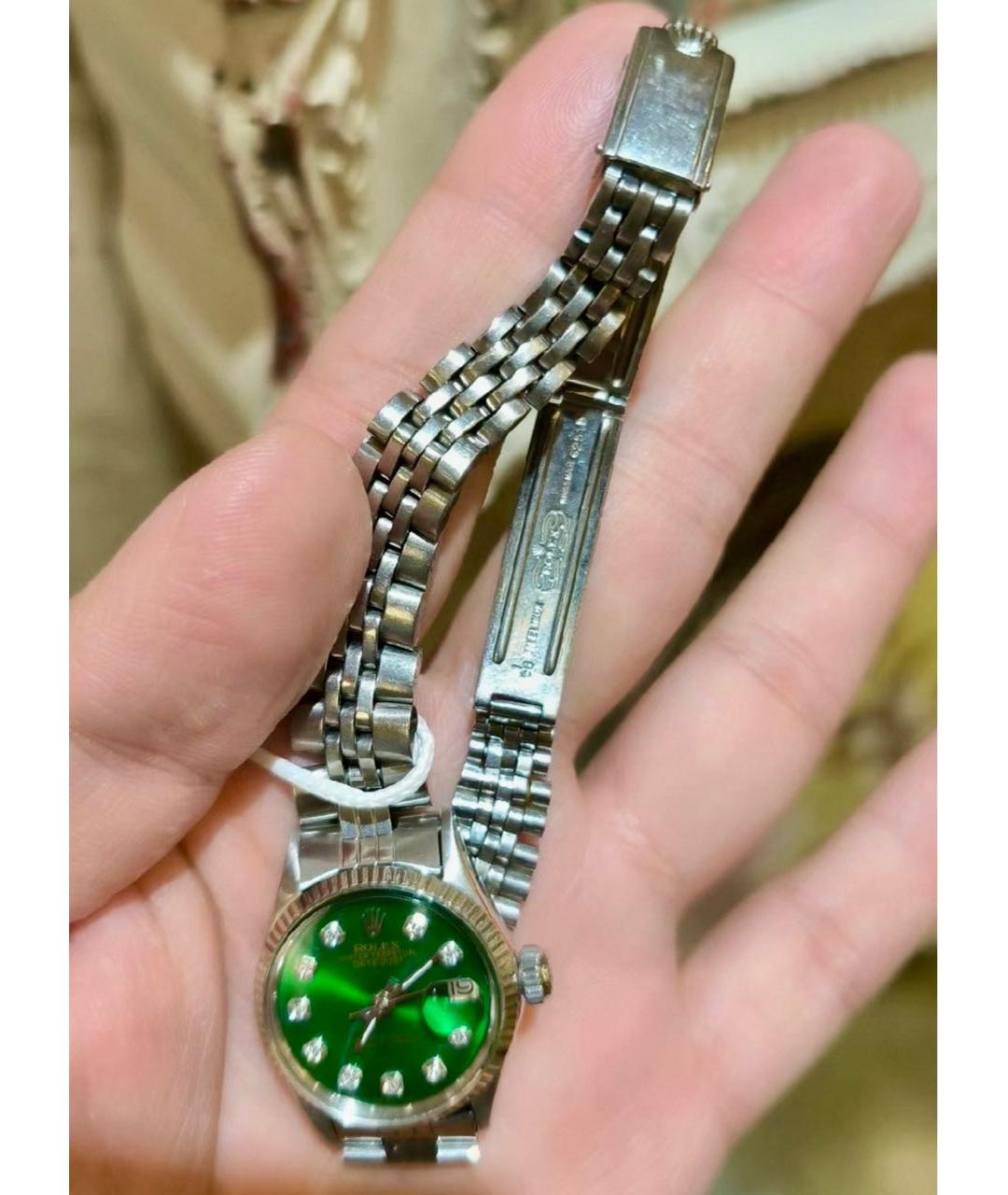 ROLEX Зеленые часы из белого золота, фото 4