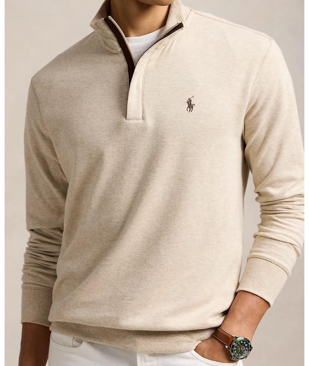 POLO RALPH LAUREN Бежевый хлопковый джемпер / свитер, фото 3