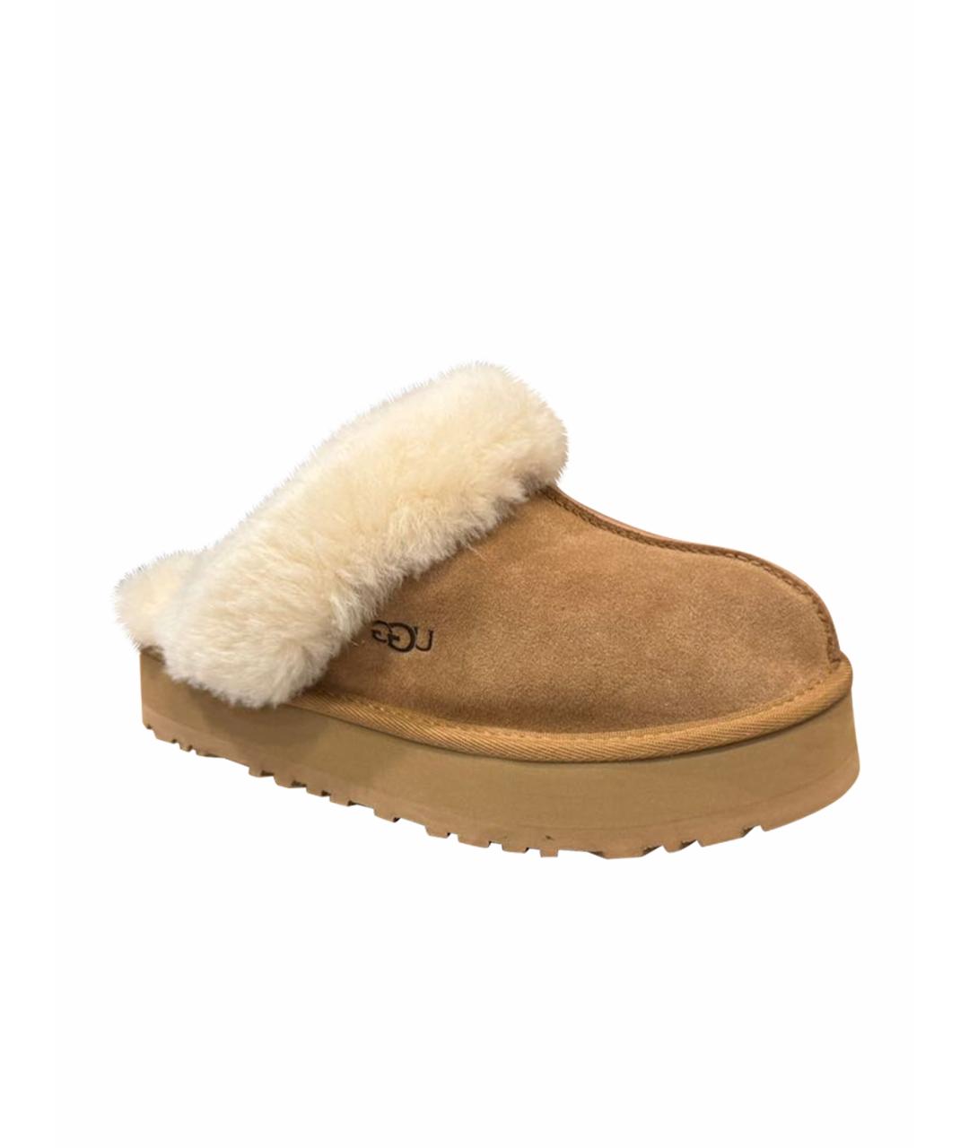 UGG AUSTRALIA Бежевые замшевые сабо, фото 1