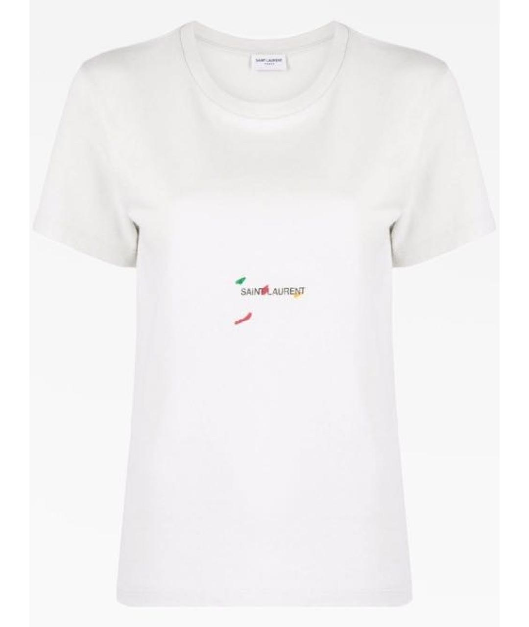 SAINT LAURENT Белая хлопковая футболка, фото 7