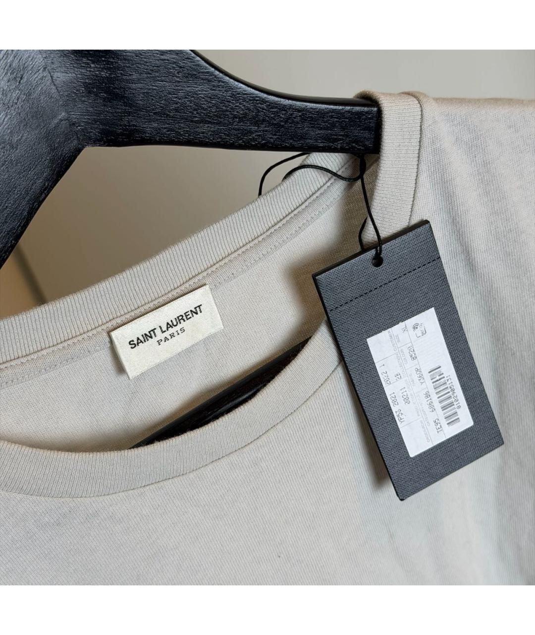 SAINT LAURENT Белая хлопковая футболка, фото 5