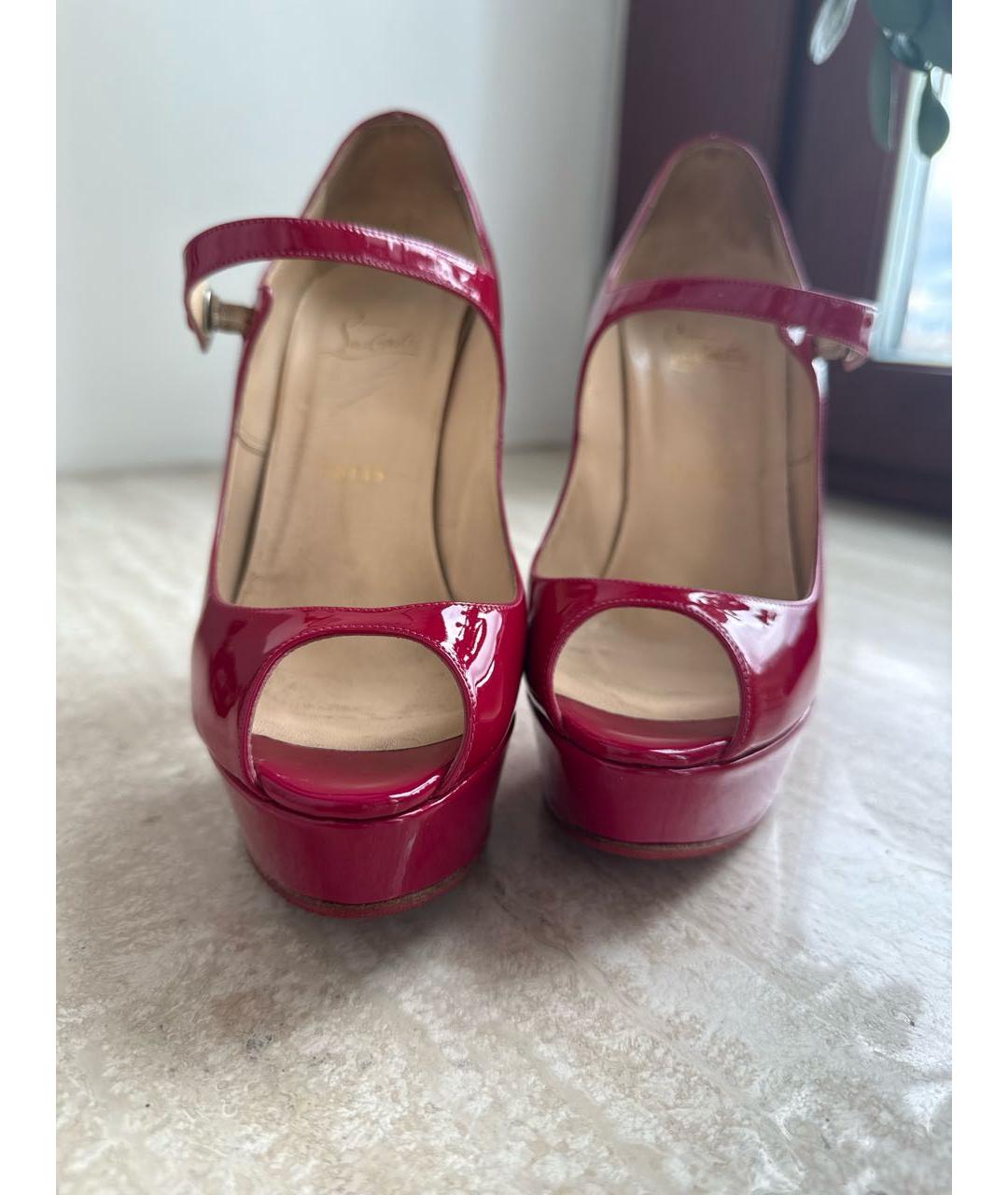 CHRISTIAN LOUBOUTIN Фуксия туфли из лакированной кожи, фото 8