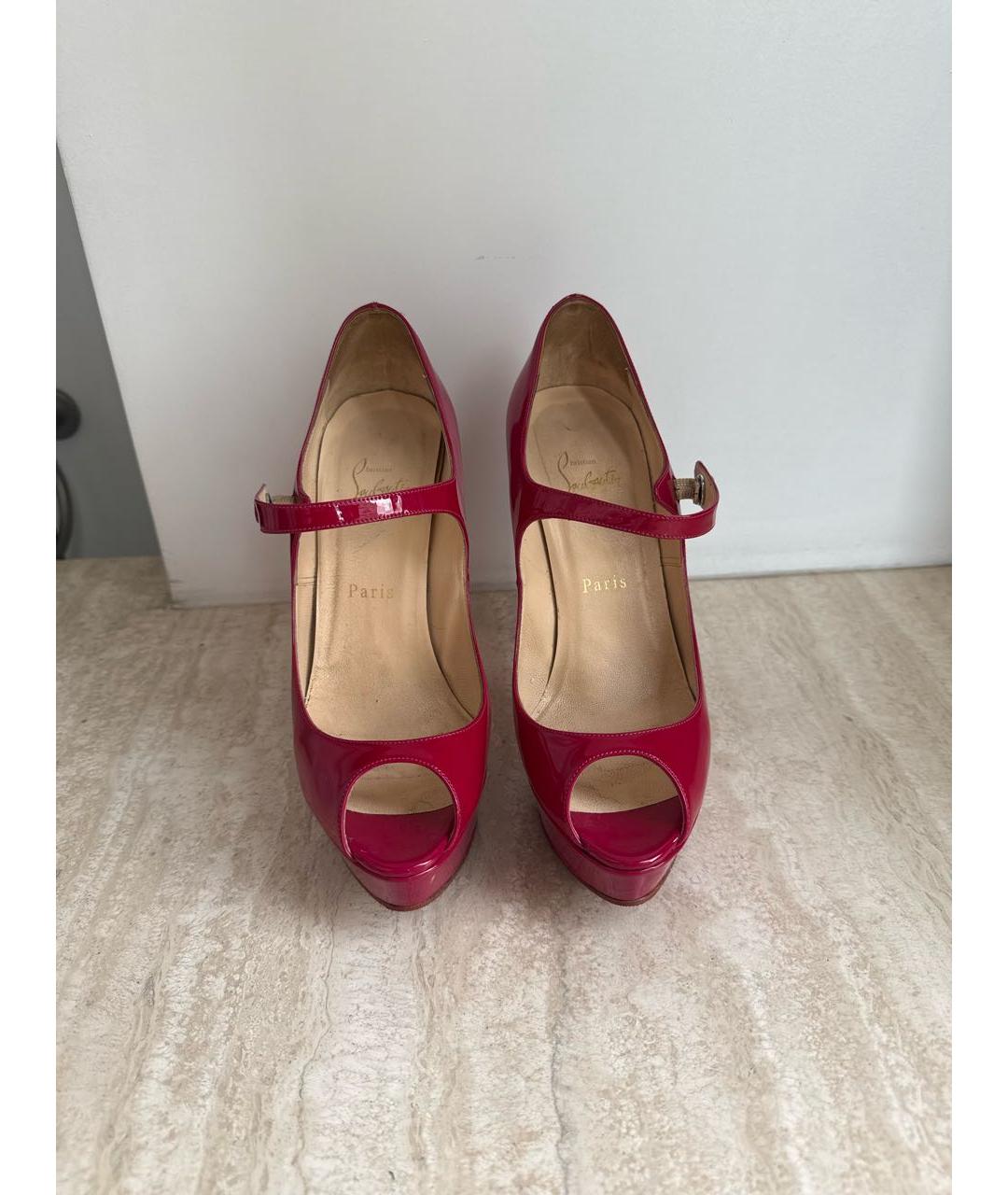 CHRISTIAN LOUBOUTIN Фуксия туфли из лакированной кожи, фото 2