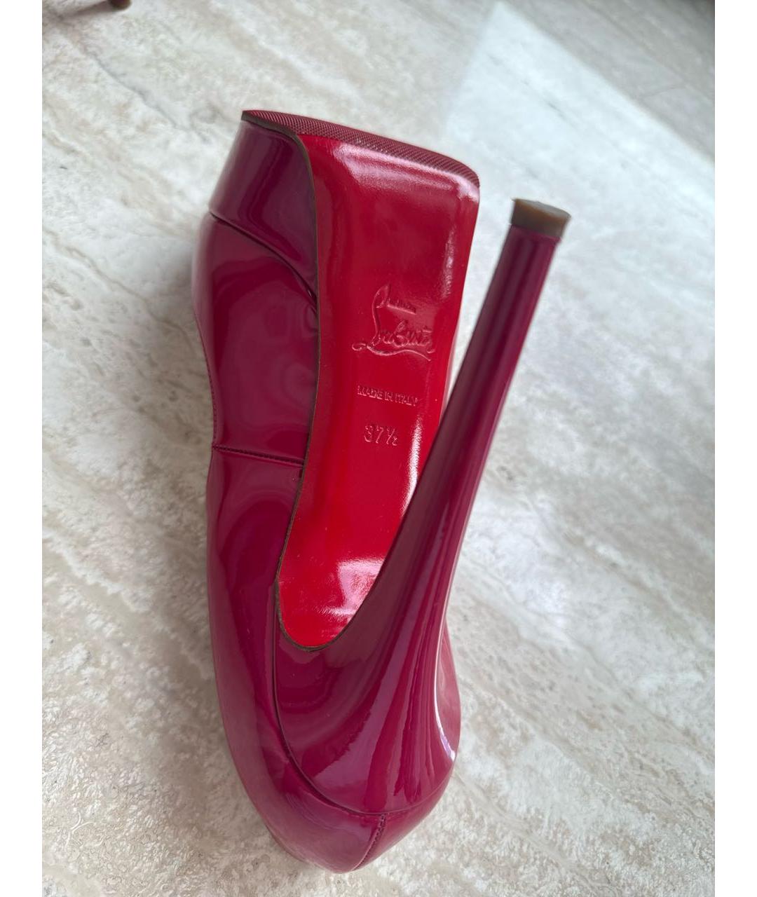 CHRISTIAN LOUBOUTIN Фуксия туфли из лакированной кожи, фото 5