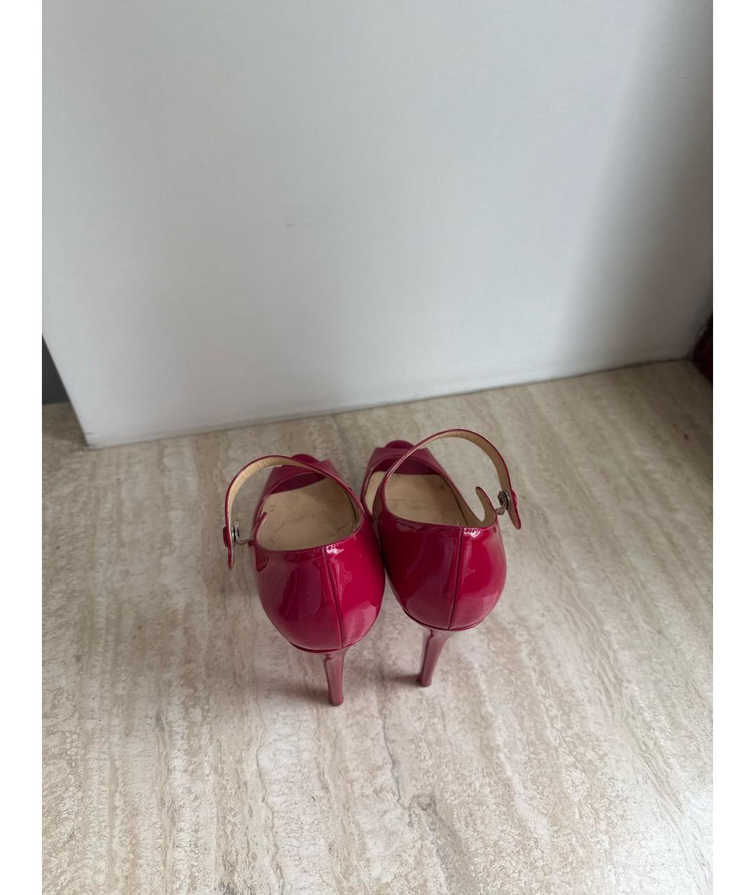 CHRISTIAN LOUBOUTIN Фуксия туфли из лакированной кожи, фото 3
