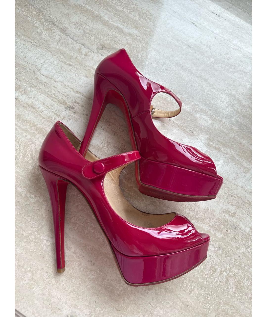 CHRISTIAN LOUBOUTIN Фуксия туфли из лакированной кожи, фото 7
