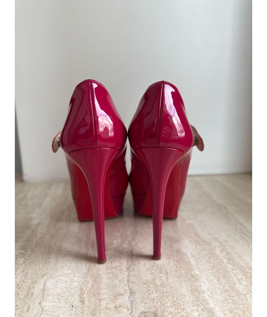 CHRISTIAN LOUBOUTIN Фуксия туфли из лакированной кожи, фото 4