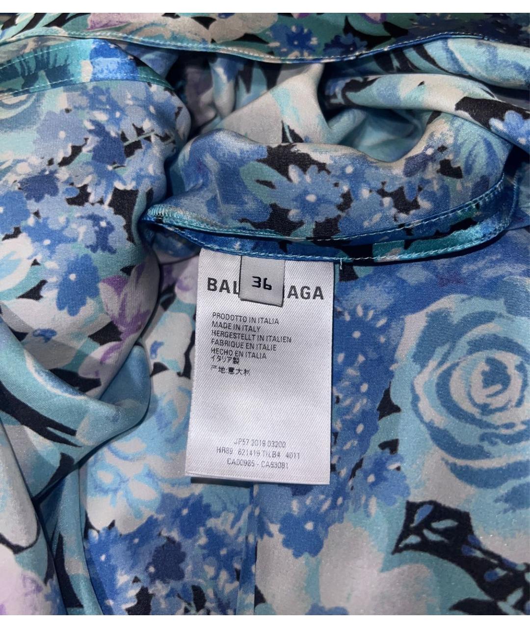 BALENCIAGA Голубое шелковое повседневное платье, фото 7