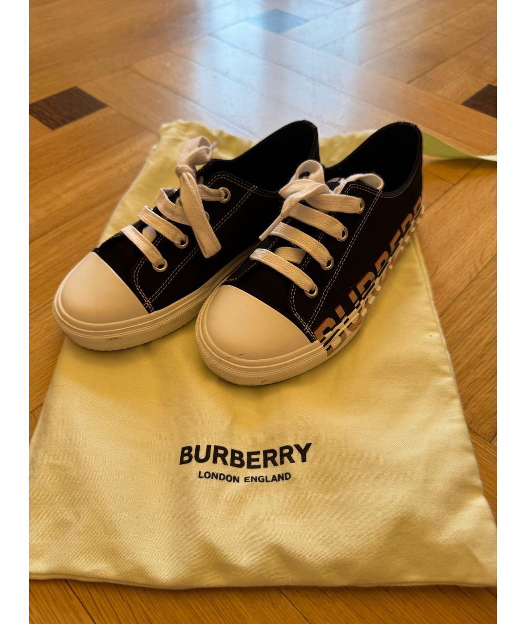 BURBERRY Черные кеды, фото 4
