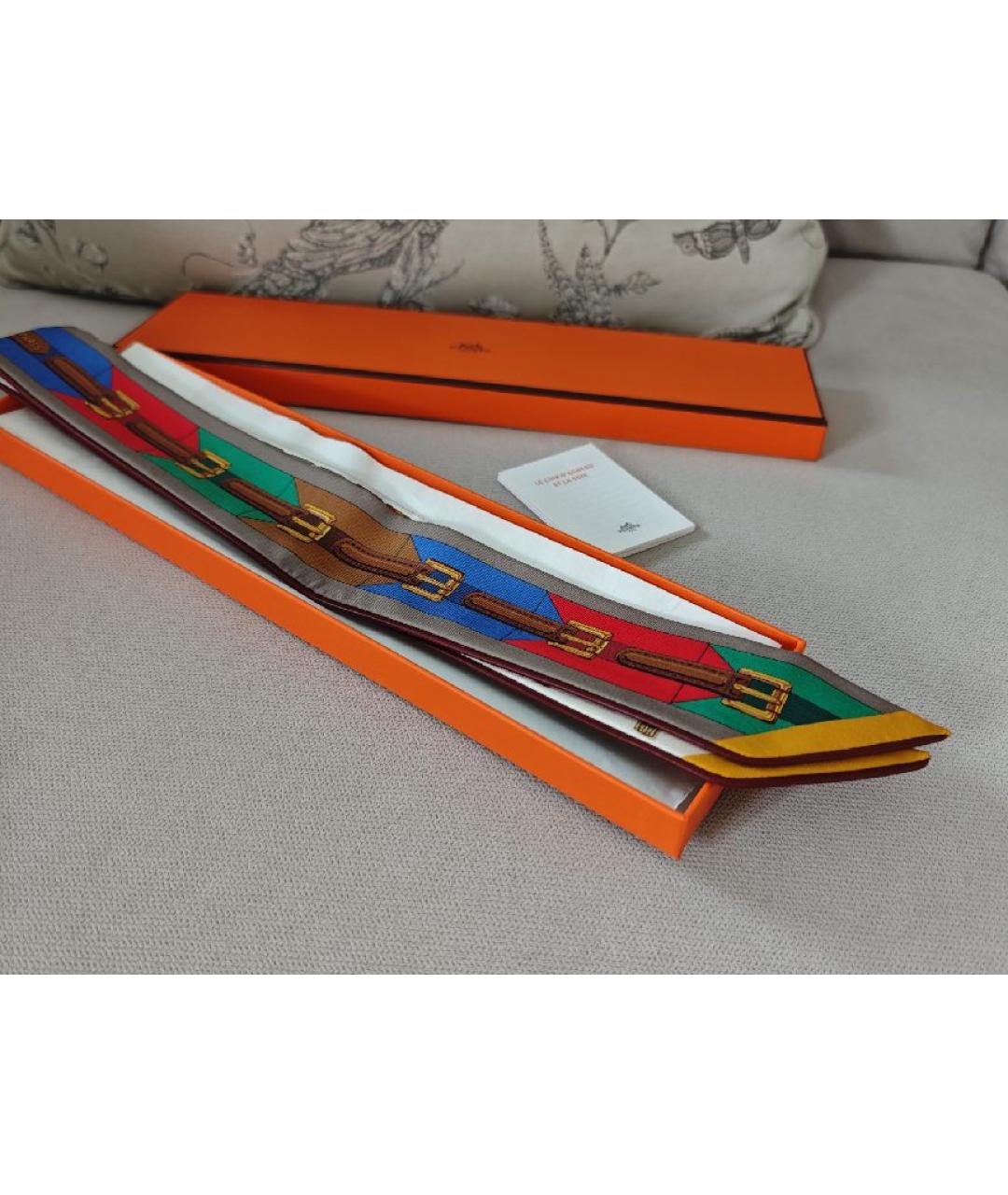 HERMES Мульти шелковый платок, фото 6