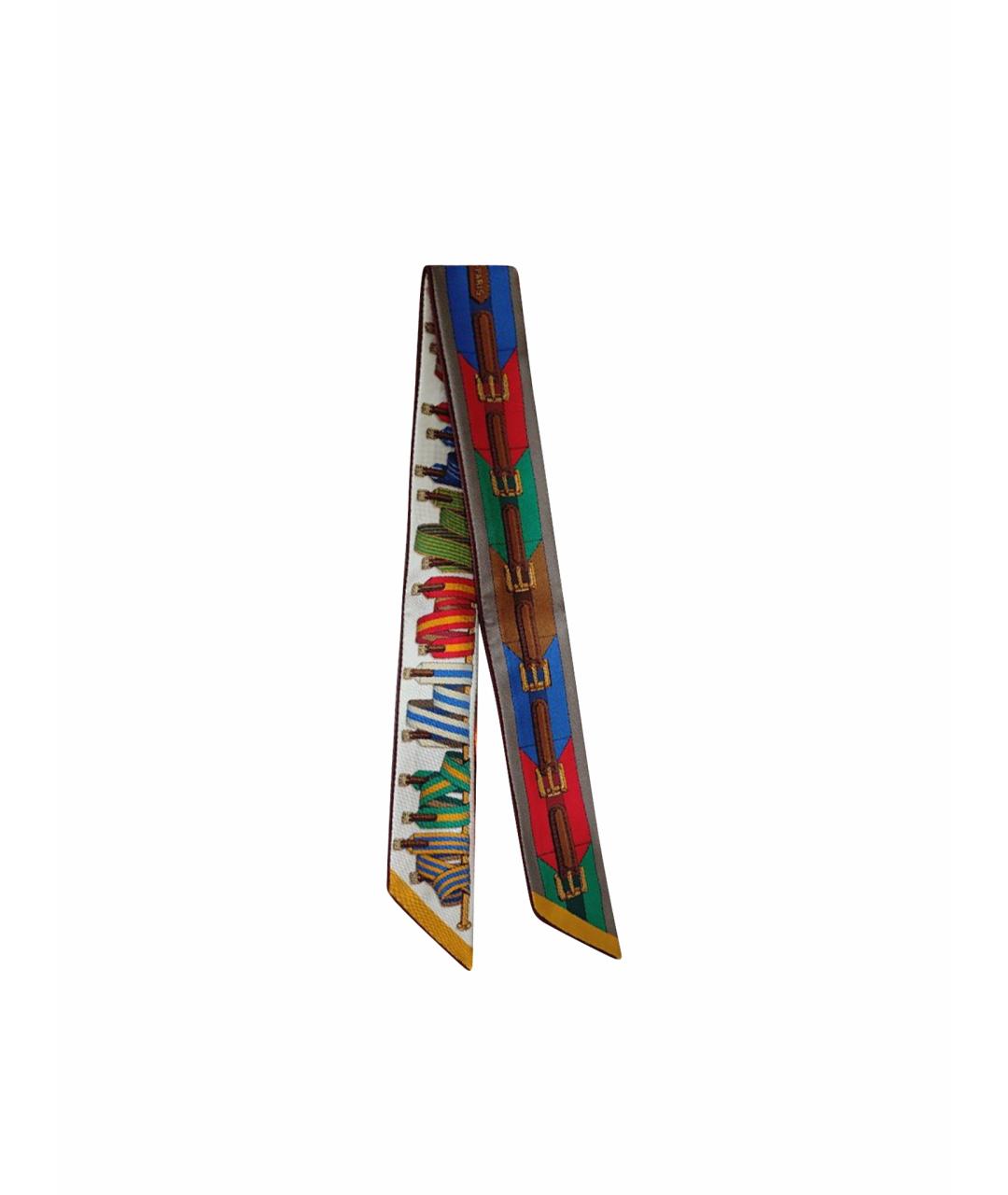 HERMES Мульти шелковый платок, фото 1